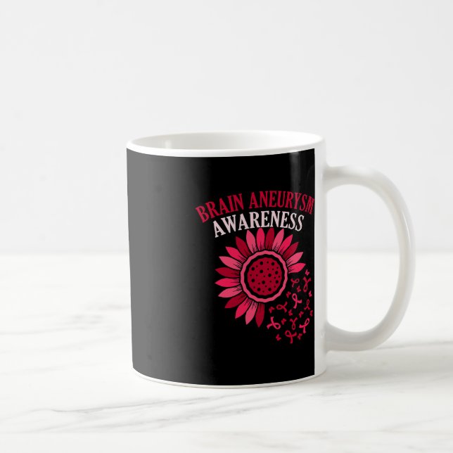 Flower Ribbon Brain Aneurysm Awareness Month Suppo Coffee Mug (Right)