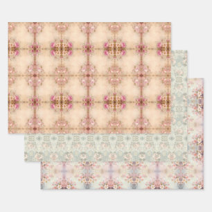 Flower Romantic Vintage Chic Wrapping Paper Sheet