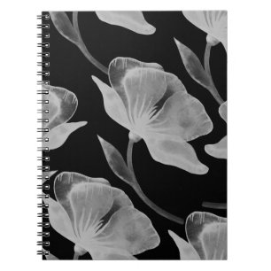Flower rose illustration watercolor seamless patte notebook