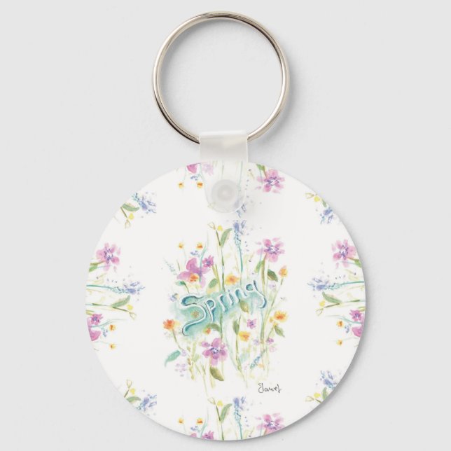 Flower round Key Ring (Front)