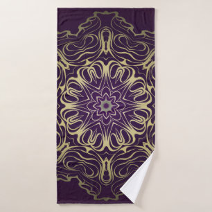 Flower Round Pattern. Illustration. Valentine's, B Bath Towel