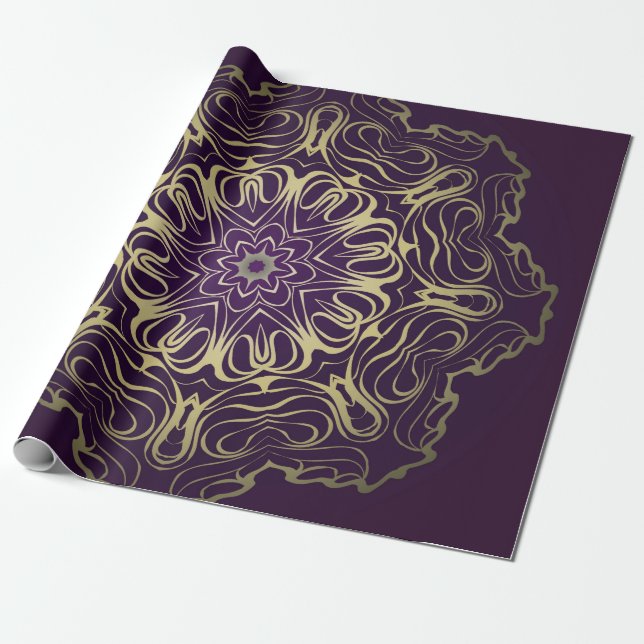 Flower Round Pattern. Illustration. Valentine's, B Wrapping Paper (Unrolled)