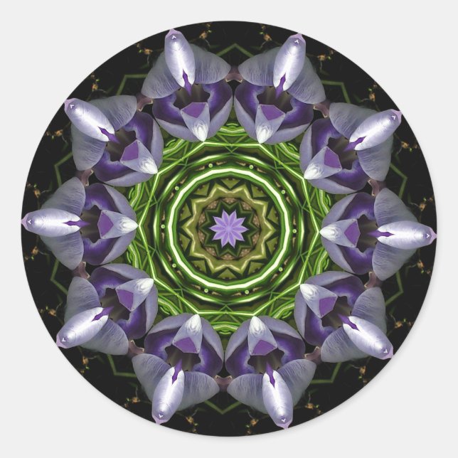 Flower Round Sticker (Front)