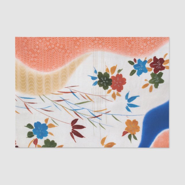 Flower & Running Water, Japanese Design Tissue Paper (Front)