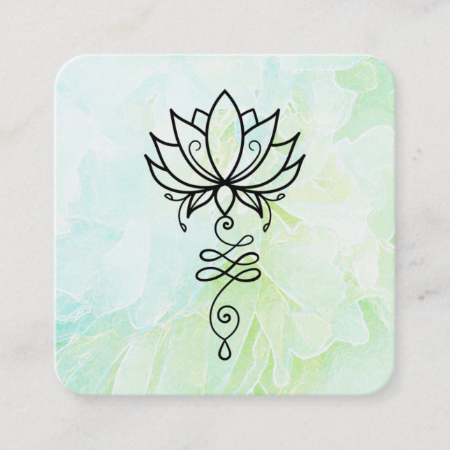 *~* Flower Sacred Geometry Nirvana Yoga Lotus    Square Business Card (Front)