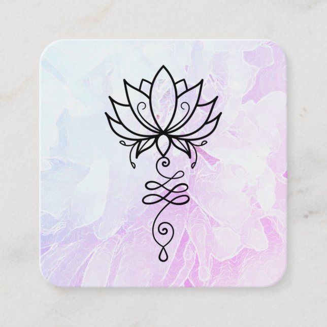 *~* Flower Sacred Geometry Nirvana Yoga Peony   Square Business Card (Front)