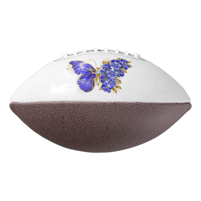 Flower Sapphire Butterfly American Football (Rotated 270)