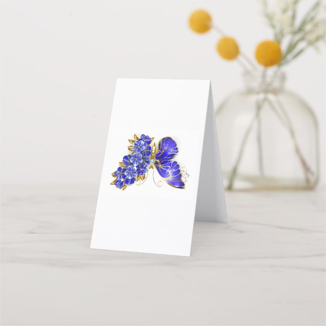 Flower Sapphire Butterfly Appointment Card (Back)