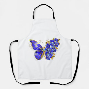 Flower Sapphire Butterfly Apron