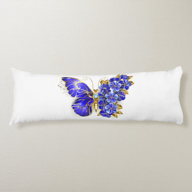 Flower Sapphire Butterfly Body Cushion (Front)