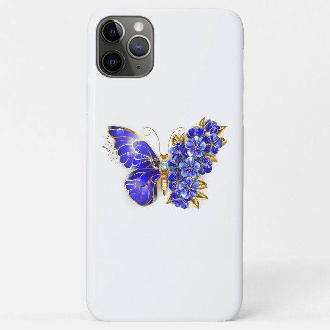 Flower Sapphire Butterfly Case-Mate iPhone Case (Back)