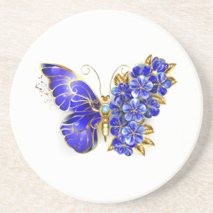 Flower Sapphire Butterfly Coaster