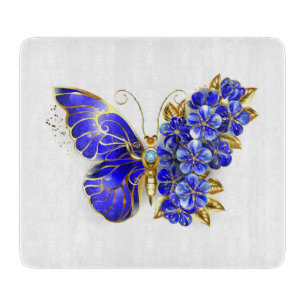 Flower Sapphire Butterfly Cutting Board
