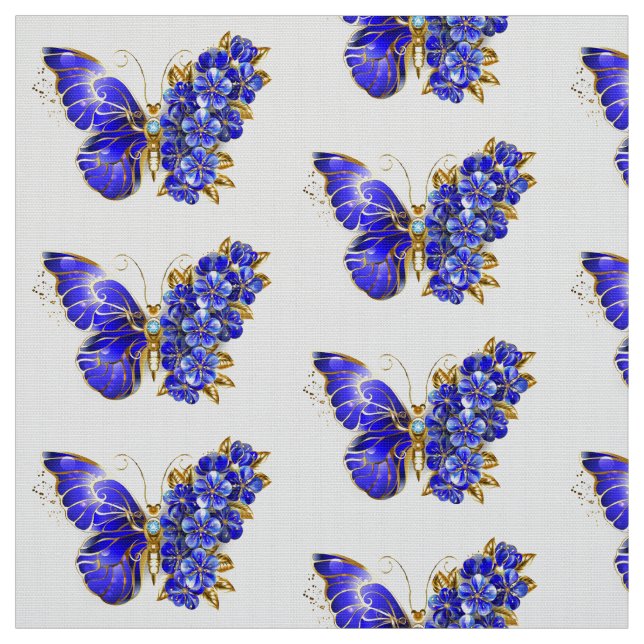 Flower Sapphire Butterfly Fabric (Swatch)