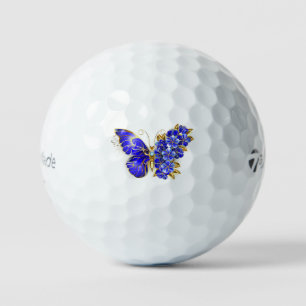 Flower Sapphire Butterfly Golf Balls