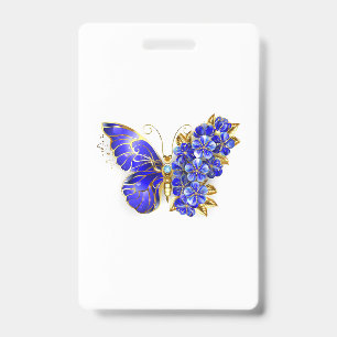 Flower Sapphire Butterfly ID Badge