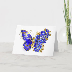 Flower Sapphire Butterfly Invitation