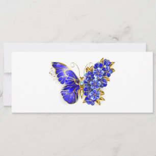 Flower Sapphire Butterfly Invitation