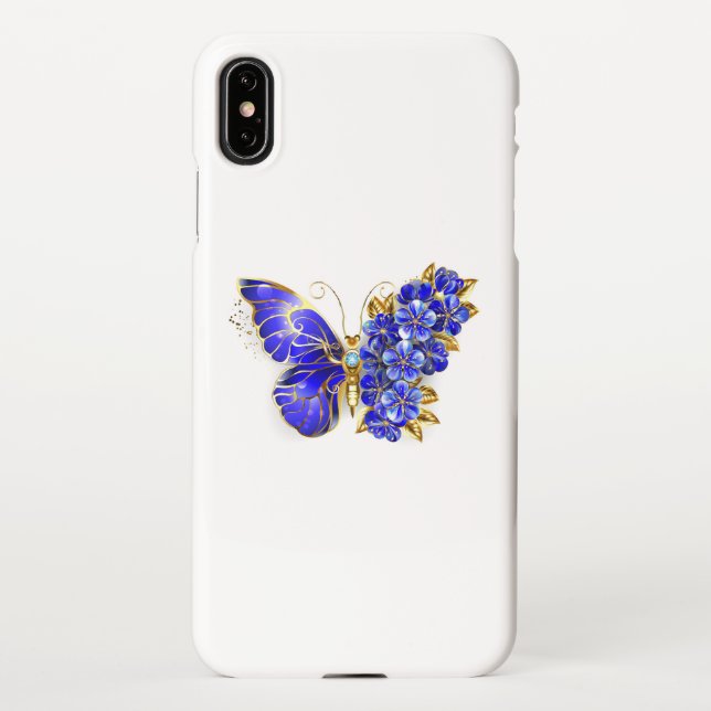 Flower Sapphire Butterfly iPhone Case (Back)