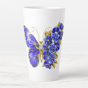 Flower Sapphire Butterfly Latte Mug