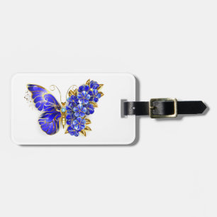 Flower Sapphire Butterfly Luggage Tag