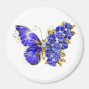 Flower Sapphire Butterfly Magnet