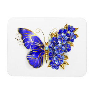 Flower Sapphire Butterfly Magnet