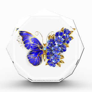 Flower Sapphire Butterfly Photo Block