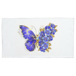Flower Sapphire Butterfly Pillowcase