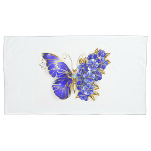 Flower Sapphire Butterfly Pillowcase