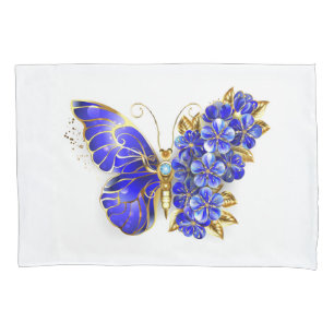 Flower Sapphire Butterfly Pillowcase