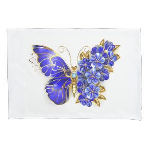 Flower Sapphire Butterfly Pillowcase