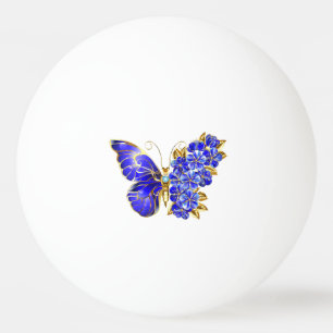 Flower Sapphire Butterfly Ping Pong Ball