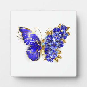 Flower Sapphire Butterfly Plaque