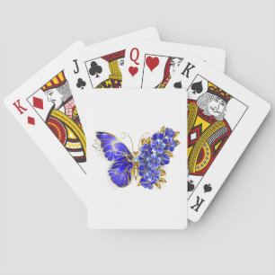 Flower Sapphire Butterfly Playing Cards