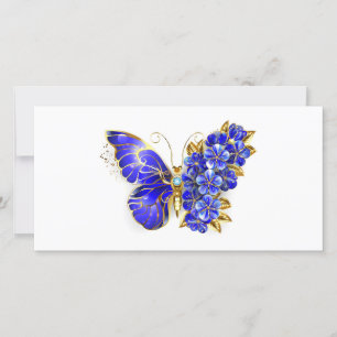 Flower Sapphire Butterfly Save The Date