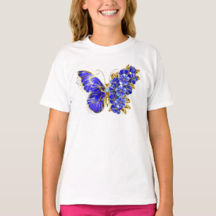 Flower Sapphire Butterfly T-Shirt