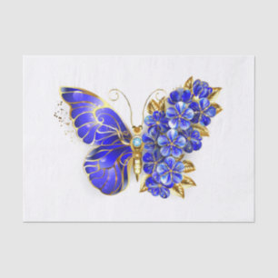 Flower Sapphire Butterfly Tissue Paper