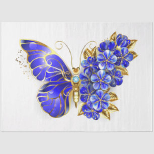 Flower Sapphire Butterfly Tissue Paper
