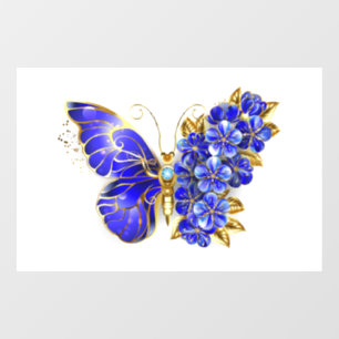 Flower Sapphire Butterfly Window Cling