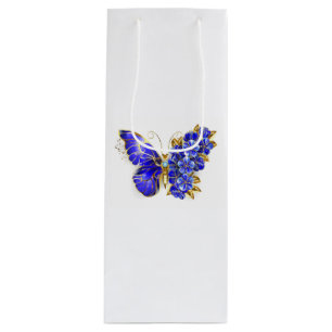Flower Sapphire Butterfly Wine Gift Bag