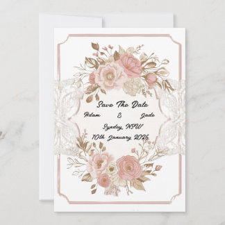 Flower save the date invitation
