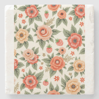 flower scenery stone coaster