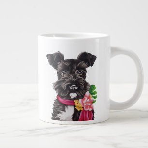 Flower Schnauzer Large Coffee Mug
