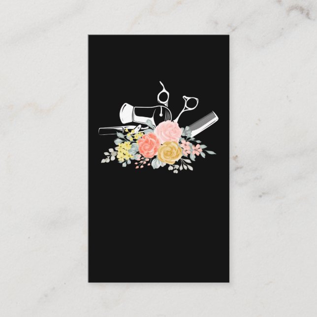 Flower Scissors Women Hair Stylist Hairdresser Business Card (Front)