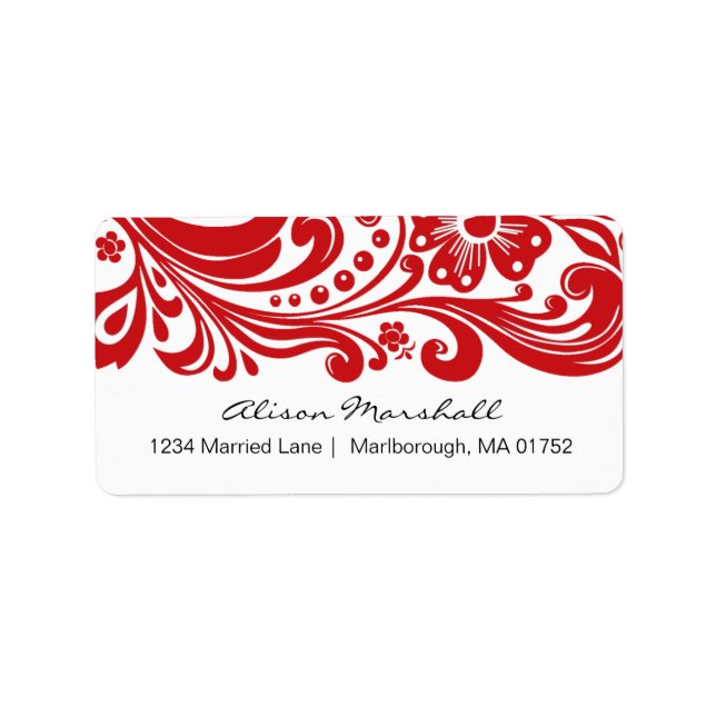 Flower Scroll Address Label (Front)