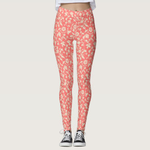 Flower Seamless Pattern Background Leggings