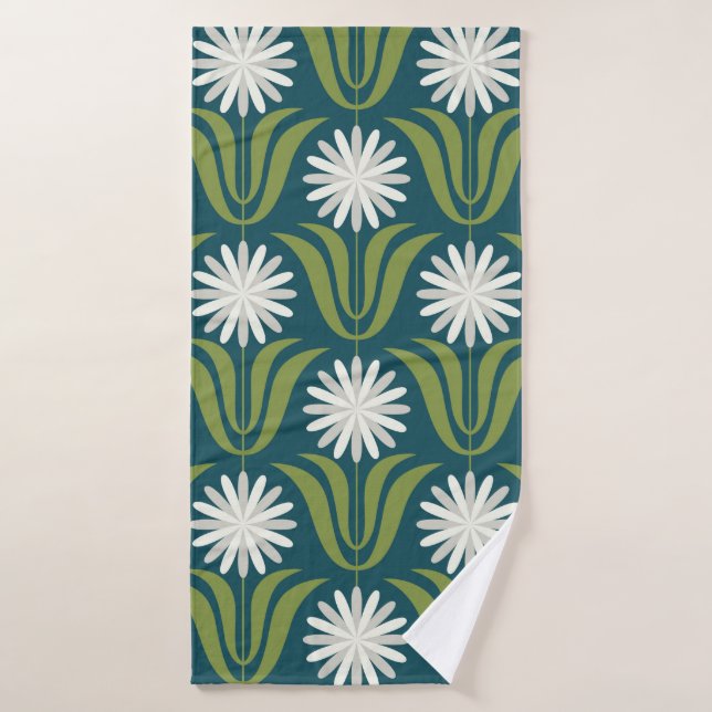 Flower seamless pattern design. Scandinavian style Bath Towel (Bath Towel)