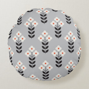 Flower seamless pattern design. Scandinavian style Round Cushion