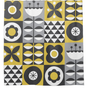 Flower seamless pattern design. Scandinavian style Shower Curtain